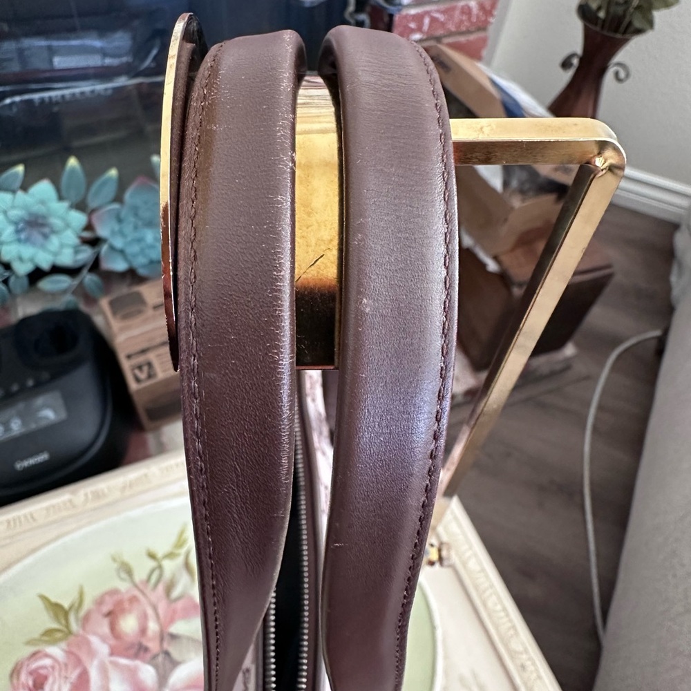 Gucci GG Canvas Brown Leather Trim Shoulder Bag - Picture 3 of 13
